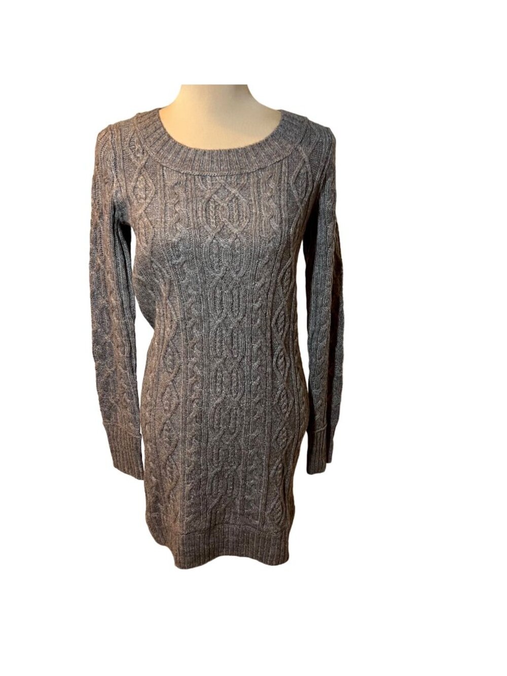 Club Monaco Women’s Dress Carson Cable Knit Size XS Wool Alpaca Brown